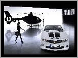 Mężczyzna, Kobieta, Camaro, Chevrolet, Helikopter